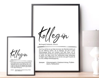 Colleague Poster • Personalized Definition Poster • Gift for Colleague or Friend • Farewell Gift Work • Funny Office Poster