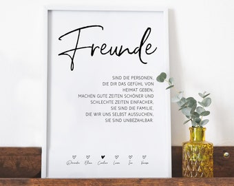 Poster Freunde | Freundschaft | personalisiert | Print
