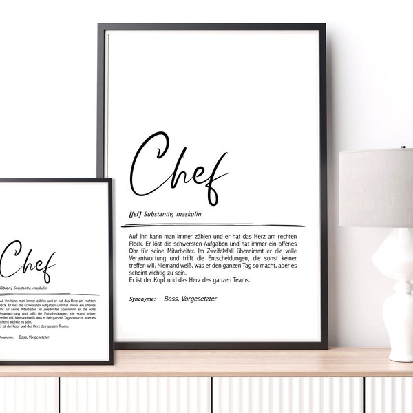 Poster / Karte | Definition | Chef | personalisiert | Print