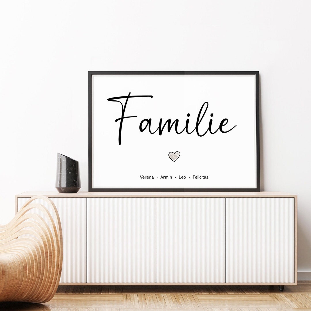 Family Poster With Heart · Personalized Family Picture · Family Wall ...