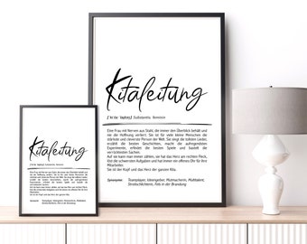 Poster / Karte I Kitaleitung I Definition | personalisiert I Print