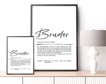 Brother Definition Poster • Gift for Brother • Personalized Poster • Birthday Gift • Brother Quote Wall Art • Gift