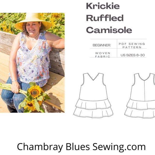 Krickie Ruffled Camisole PDF Sewing Pattern