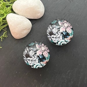 Tunnel Fleshtunnel Plugs Edelstahl 10mm 14mm Blumen Muster Vintage
