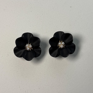Tunnel Fleshtunnel Plugs Stainless Steel Flowers Black 12/14 mm