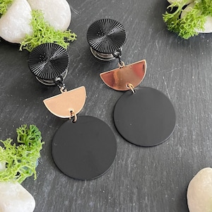 Tunnel flesh tunnel plugs with pendant stainless steel hanging black 8/10/12/14/16 mm