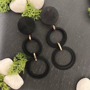Tunnel flesh tunnel plugs with pendant stainless steel hanging black 8/10/12 mm