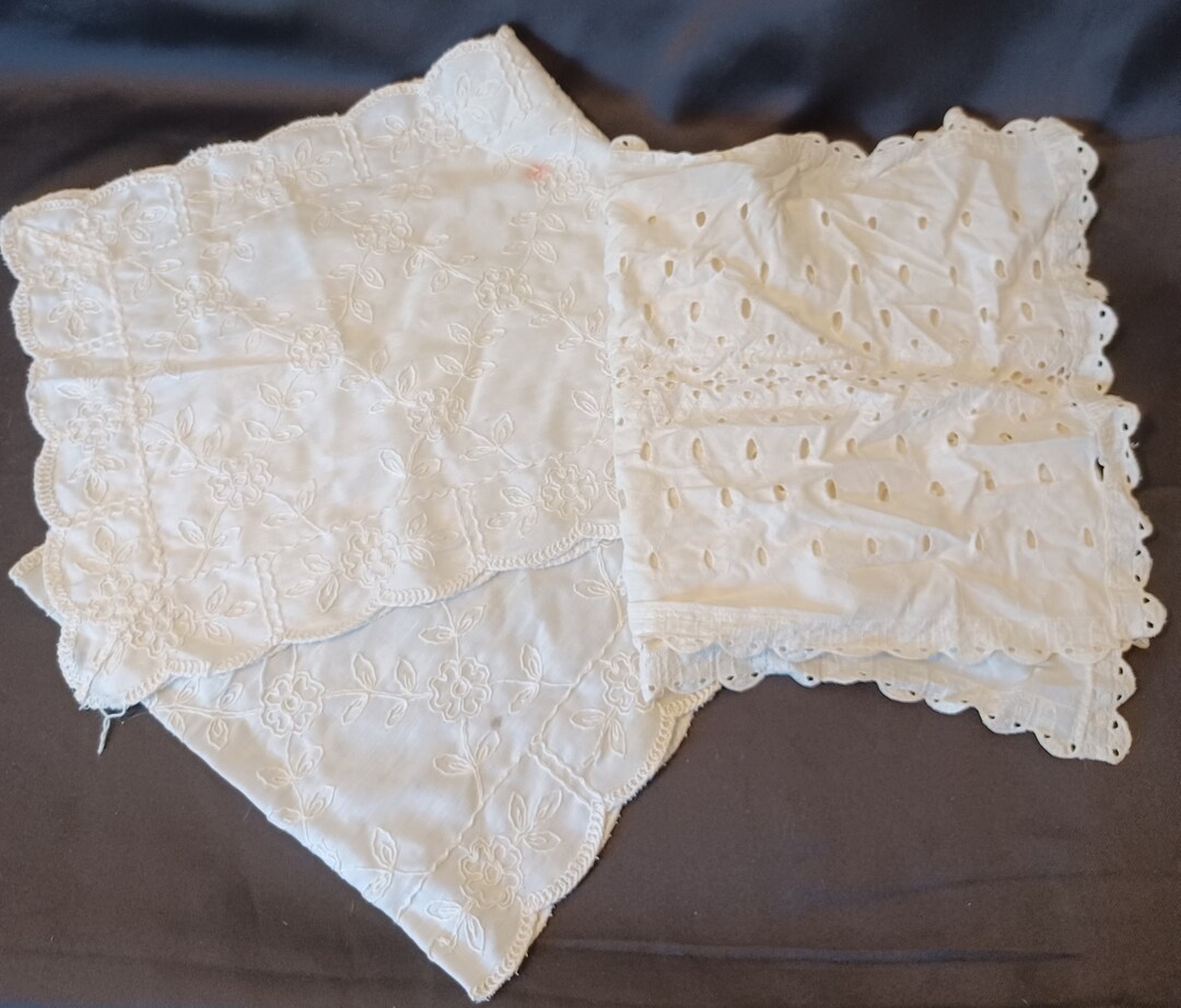 Two Vintage Embroidered Table Runners. One 4' 10 X 12 & One 3' 5 X 12