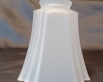 Vintage Frosted / Opaque Pendant / Bell Shaped Glass Lampshade. Great Replacement Piece.