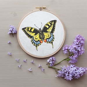 Butterfly digital cross stitch pattern, instant PDF download, swallowtail butterfly animal cross stitch, butterfly cross stitch pattern