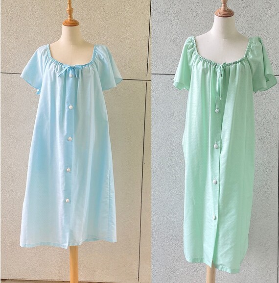Button Up Polka Dot Pastel House Coat (Two Color O