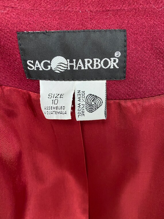 Sag Harbor Vintage 80s Burgundy Jacket Blazer - image 6