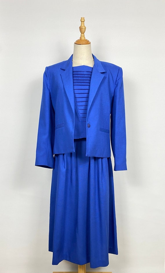 Royal Blue Peddlers Three Piece Women's Skirt Suit