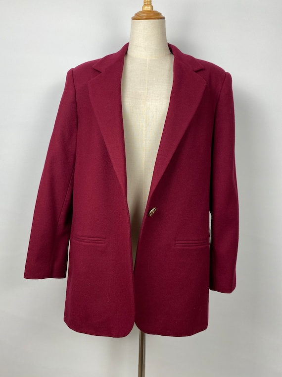 Sag Harbor Vintage 80s Burgundy Jacket Blazer - image 2