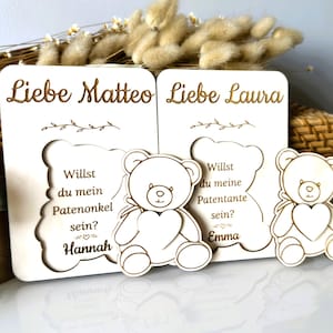 Personalized Godfather/Godmother Proposal Plaque - Birch Wood Christening Keepsake
