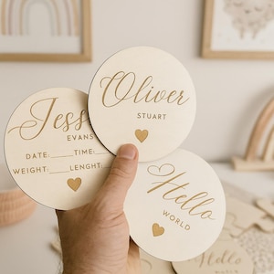 Discos de madera personalizados para hitos de bebé, accesorios fotográficos mensuales para bebés, letreros de hitos para recién nacidos, nombre personalizado, regalo para baby shower, decoración rústica para guardería.