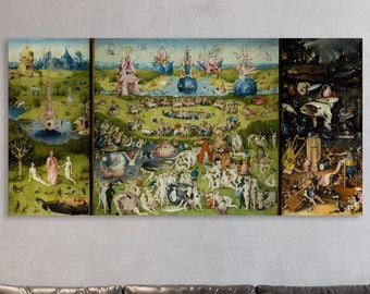 The Garden of Earthly Delights Art, Huge Canvas Wall Art, Hieronymus Bosch Art Print, Garden of Earthly Delights Wall Art, Hieronymus Bosch