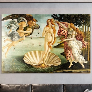 El nacimiento de Venus Wall Art, enorme lienzo decoración del hogar, arte de Sandro Botticelli, el nacimiento de Venus Wall Decor, Sandro Botticelli Canvas Print