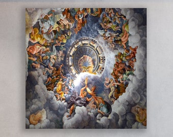 Chamber of the Gods Wall Art, Greek Mythology Art, Huge Canvas Wall Decor, Renaissance Art, Giulio Romano Art, Chamber of the Gods Canvas