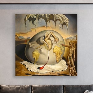 Geopoliticus Child Watching the Birth of the New Man Art, Salvador Dali Canvas, Huge Canvas Home Decor, Surrealism Art, Geopoliticus by Dali