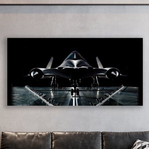 Lockheed SR-71 Wall Decor, Huge Canvas Home Decor, Blackbird Wall Art, Air Force Wall Art, Pilot&#39;s Gift, Combat Aircraft Wall Print