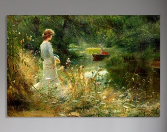 The Backwater Wall Decor, Huge Canvas Wall Decor, Charles William Wyllie Art, The Backwater Canvas Print, Charles William Wyllie Wall Art