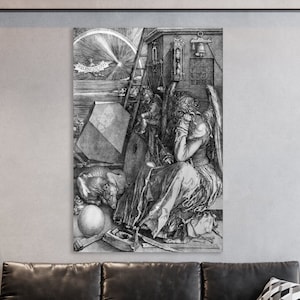 Melancolia 1514 Wall Art, Albrecht Dürer Art, Melancolia I Canvas, Huge Canvas Home Decor, Albrecht Dürer Art Print, Melancolia by Dürer
