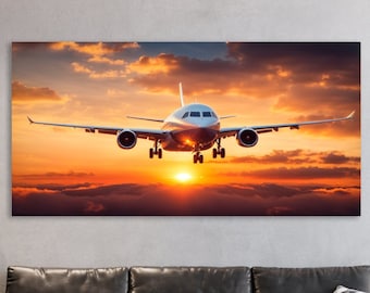 Airplane Wall Art, Huge Canvas Wall Art, Aircraft Wall Decor, Pilot Gift, Airplane Canvas Print, Aircraft Art, Airplane Art Print
