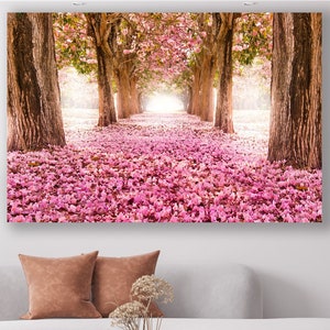 Sakura Canvas, Cherry Blossoms Art, Huge Canvas Wall Decor, Nature Art, Sakura Wall Art, Cherry Blossoms Wall Decor