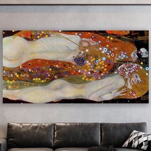 Water Serpents II Wall Art, Gustav Klimt Art, Huge Canvas Wall Art, Water Serpents II Canvas, Klimt Canvas, Water Serpents II by Klimt