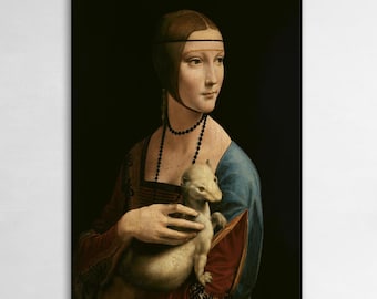 Lady with an Ermine Wall Art, Leonardo Da Vinci, Huge Canvas Home Decor, Lady with an Ermine Canvas, Leonardo Da Vinci Art, Da Vinci Print