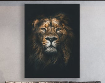 Lion Art Print, Huge Canvas Home Decor, Animals Canvas, Lion Wall Decor, Wildlife Wall Art, King of The Jungle, Lion Canvas Print, Lion Art