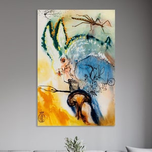 Down the Rabbit Hole Wall Art, Salvador Dali Art, Huge Canvas Home Decor, Down the Rabbit Hole Canvas, Dali Wall Art, Down The Rabbit Hole