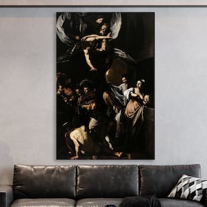 The Seven Acts of Mercy Wall Art, Caravaggio Wall Decor, Huge Canvas Home Decor, The Seven Acts of Mercy 1607 Art, Caravaggio Canvas Print