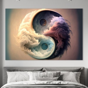 Yin And Yang Wall Art, Huge Canvas Home Decor, Zen Meditation Canvas, Yin and Yang Wall Decor, Zen Wall Art, Yin and Yang Art Print