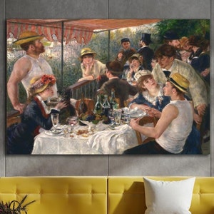 Luncheon of the Boating Party Wall Art, Pierre Auguste Renoir, Luncheon of the Boating Party Canvas, Huge Canvas Home Decor, Renoir Art