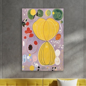 The Ten Largest No. 7 Wall Art, Hilma Af Klint Art, Huge Canvas Home Decor, The Ten Largest Canvas, Hilma Klint Wall Art, Adulthood by Klint