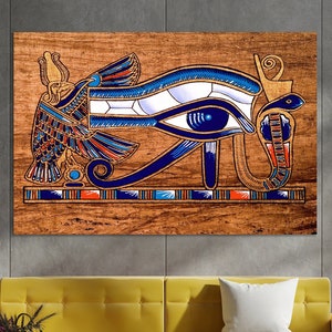 Ancient Egypt Wall Art, Eye of Ra Art Print, Huge Canvas Home Decor, Ancient Egypt Canvas, Eye of Horus Art, Eye of Ra Canvas Print
