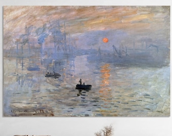 Impression, Sunrise Wall Art, Claude Monet, Sunrise 1872 Canvas, Huge Canvas Home Decor, Claude Monet Art, Impression, Sunrise by Monet