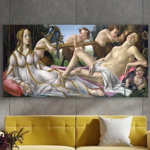 Venus And Mars Wall Art, Botticelli Art, Huge Canvas Wall Art, Venus And Mars Canvas, Sandro Botticelli Canvas, Venus And Mars by Botticelli