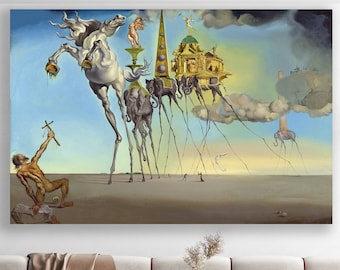 Reproduction Toile Ou Photo Salvador Dalí - La Tentation De Saint Antoine - Surréalisme En Format A4 à A0
