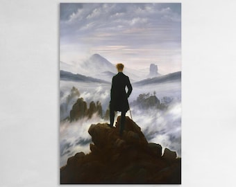 Wanderer above the Sea of Fog Wall Art, Huge Canvas Home Decor, Caspar David Friedrich Art, Wanderer above the Sea of Fog Canvas Print