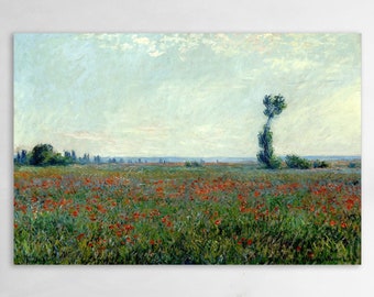 Poppy Field Wall Art, Claude Monet Print, Huge Canvas Home Decor, Vintage Poppy Field Art, Poppy Field by Monet, Claude Monet Canvas