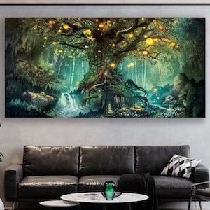 Tree Of Life Canvas, Huge Canvas Home Decor, Tree Of Life Wall Art, Sacred Tree Wall Decor, Yggdrasil Art