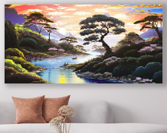 Landscape Art Print, Nature Canvas, Huge Canvas Wall Art, Landscape Wall Art, Nature, Japanese Landscape Canvas Print