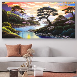 Landscape Art Print, Nature Canvas, Huge Canvas Wall Art, Landscape Wall Art, Nature, Japanese Landscape Canvas Print