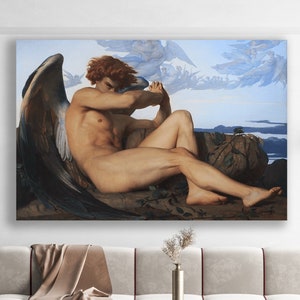 Fallen Angel Wall Art, Alexandre Cabanel, Fallen Angel Canvas, Huge Canvas Home Decor, Alexandre Cabanel Art