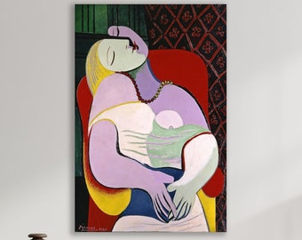 Le Reve 1932 Wall Art, Picasso Art, Huge Canvas Home Decor, The Dream 1932 Art, Picasso Canvas, Le Reve Wall Decor, Le Reve by Picasso