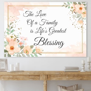 Family Sign Canvas , Huge Canvas Wall Decor, Family Love Wall Art, Family Quote Wall Decor