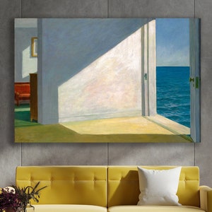 Kamers aan de zee muur kunst, Edward Hopper, kamers aan de zee canvas, enorme canvas Home decor, Edward Hopper kunst, kamers aan de zee muur decor